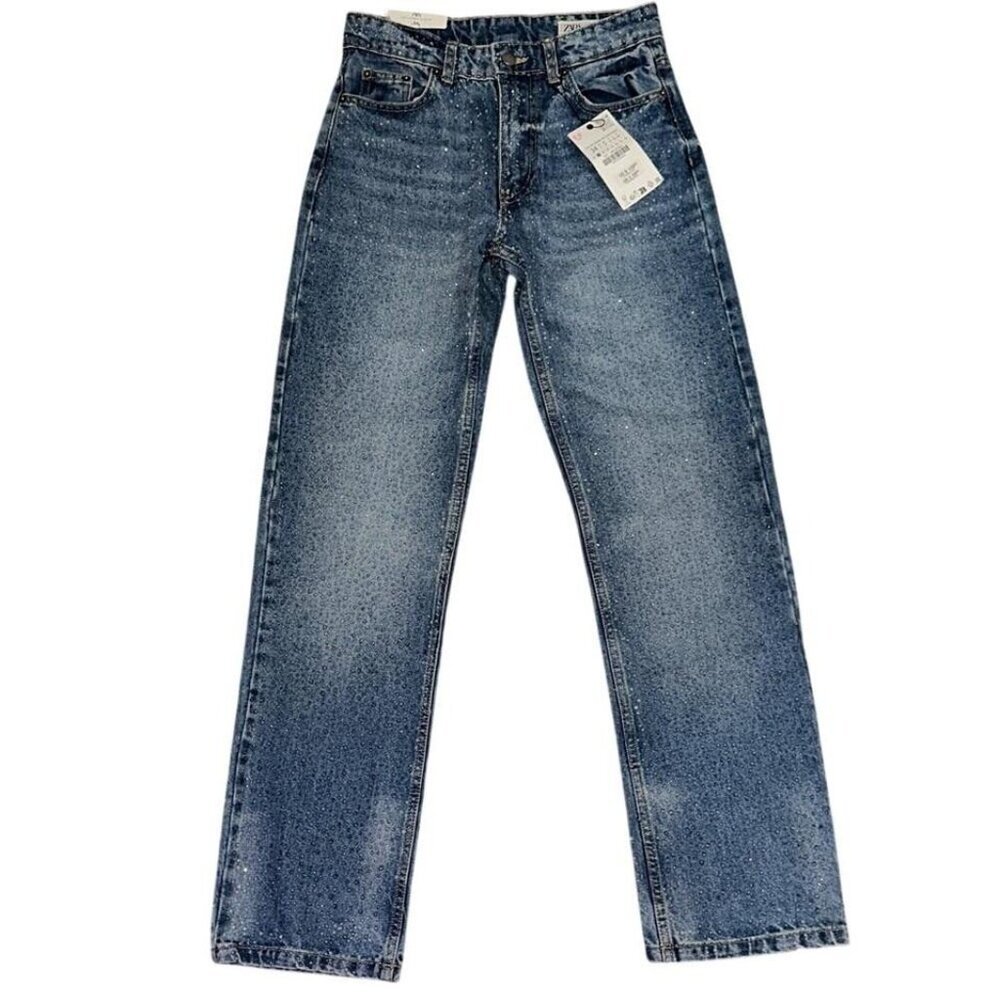 Zara Women's Blue Straight Leg Jeans